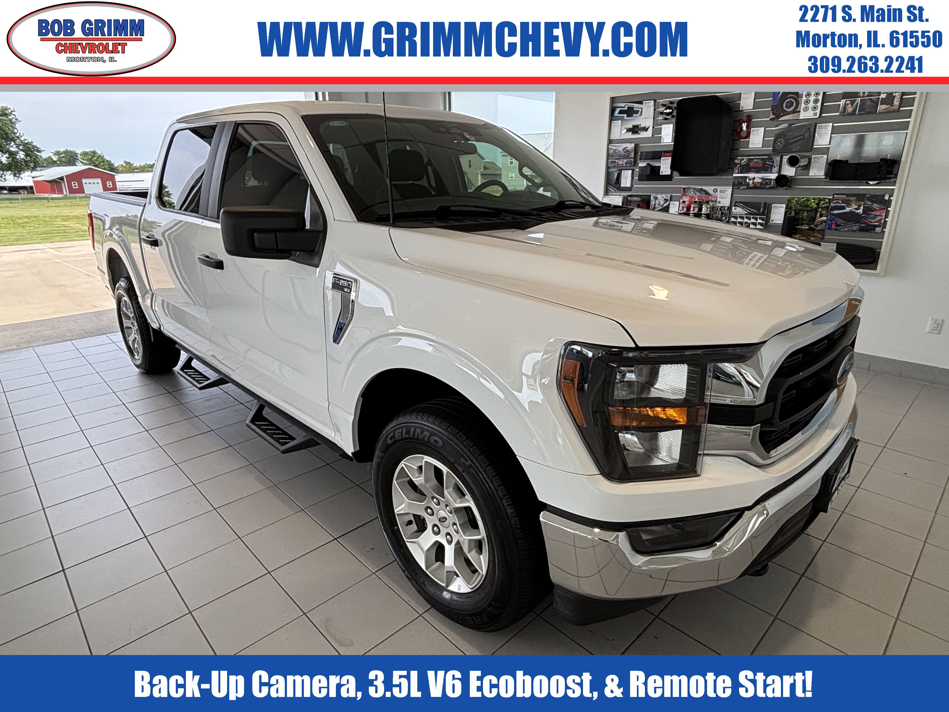 2023 Ford F-150 XLT in White — front three-quarter view