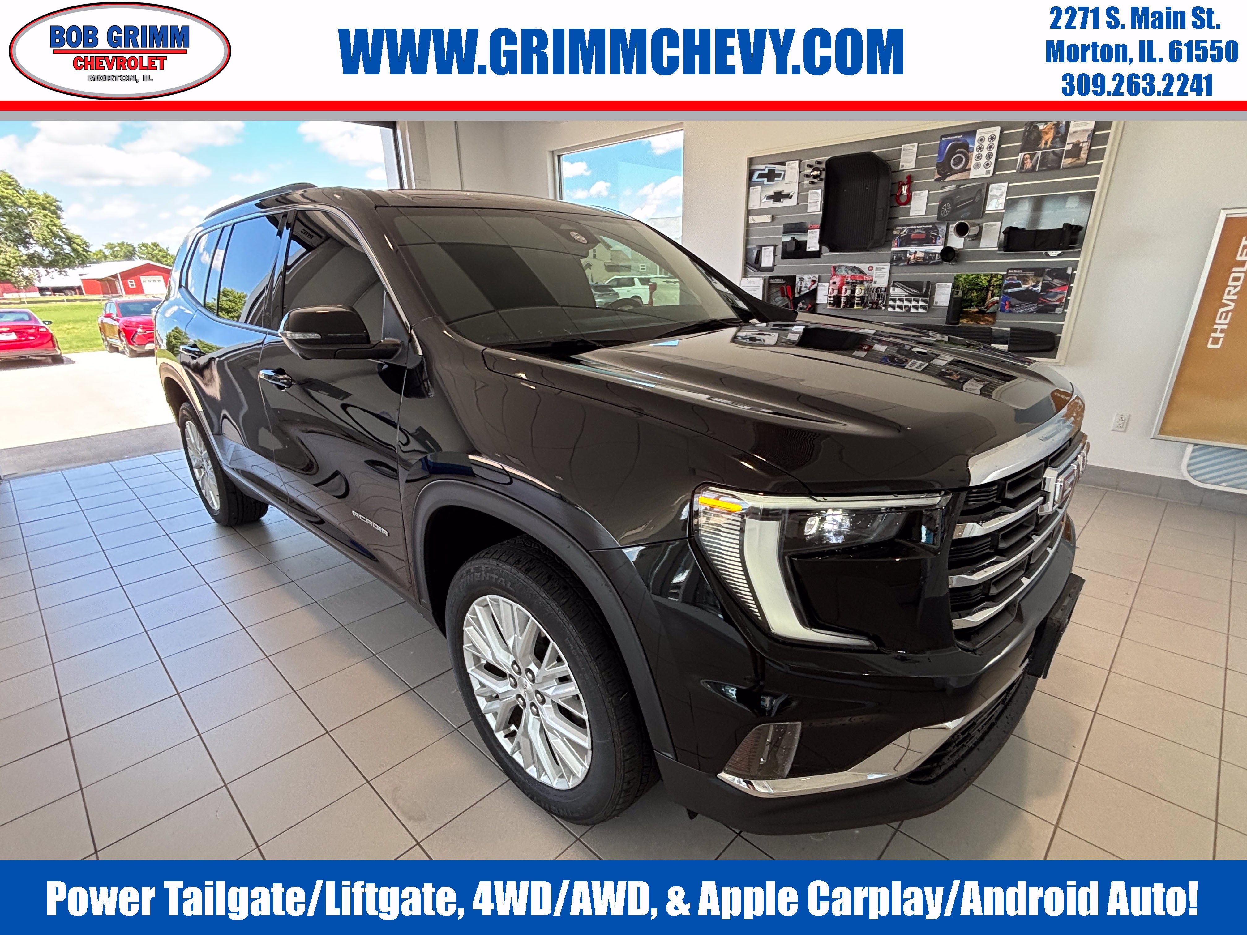 2024 GMC Acadia Elevation in Ebony Twilight Metallic — front three-quarter view