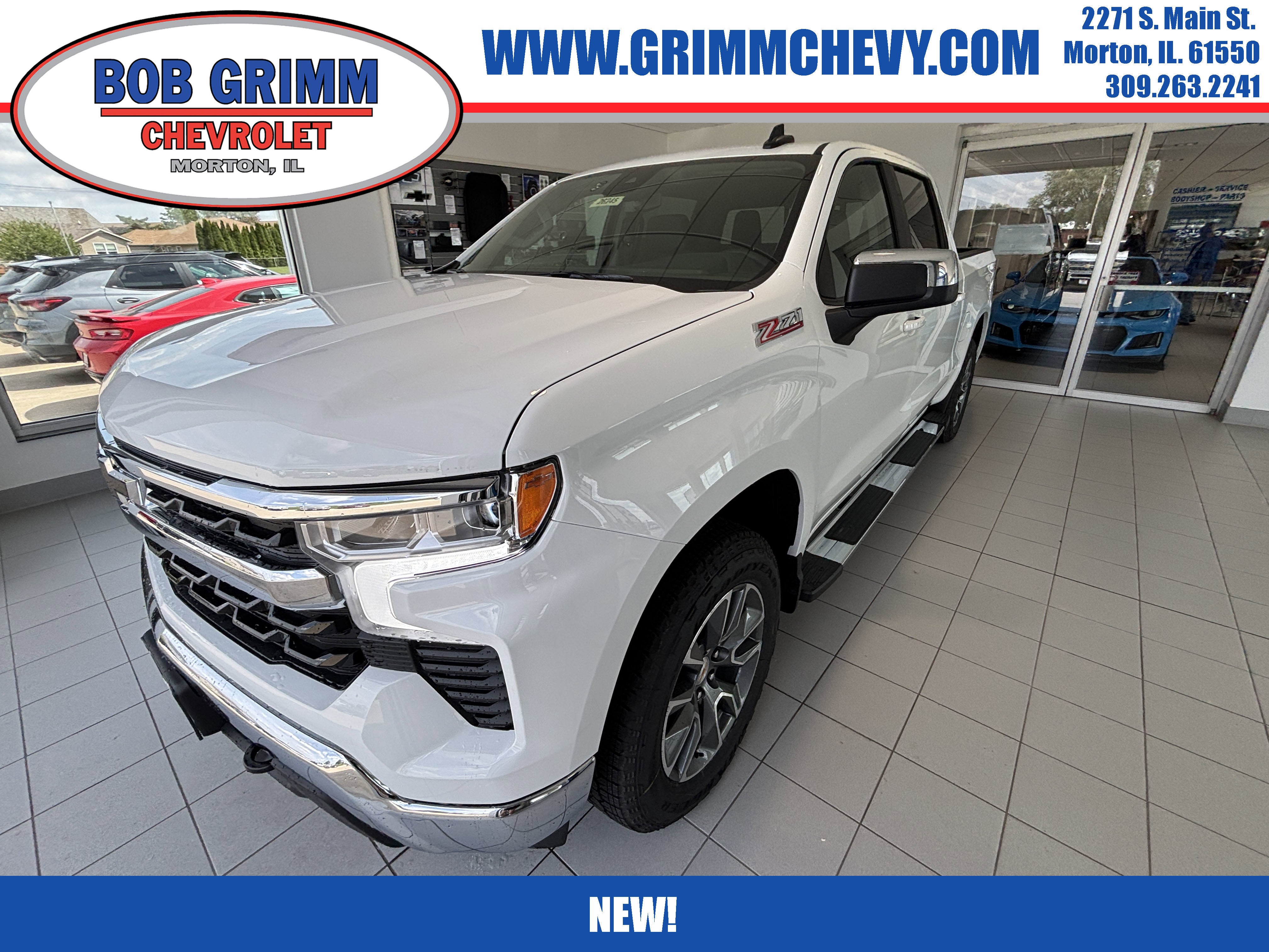 2026 Chevrolet Silverado 1500 LT in Summit White — front three-quarter view