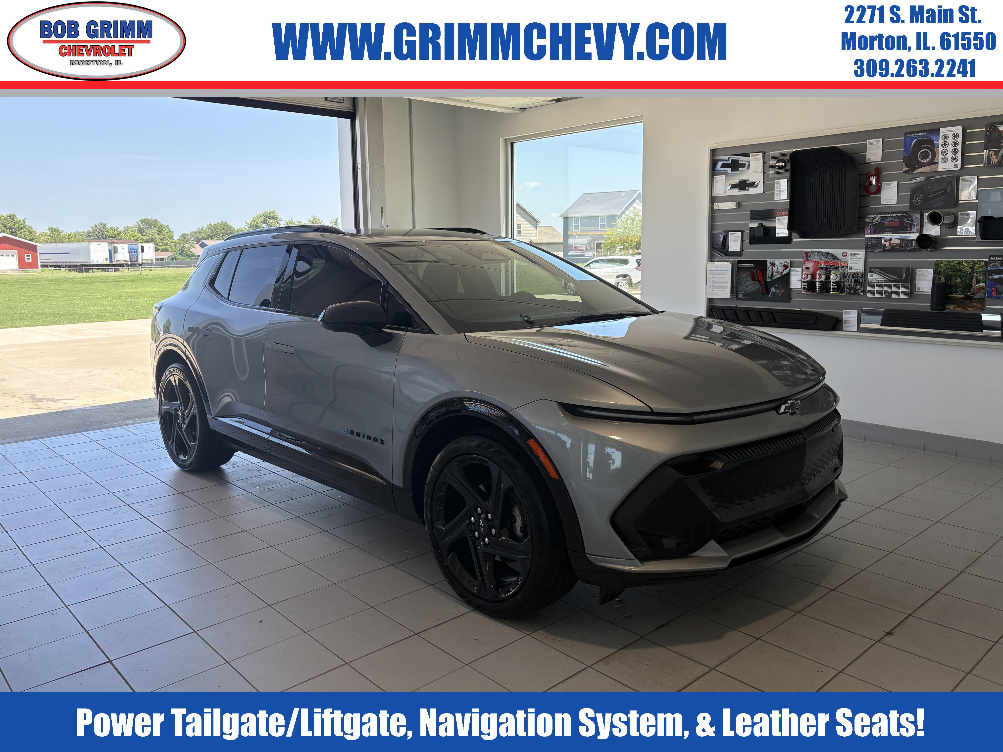 2025 Chevrolet Equinox EV RS in Sterling Gray Metallic — front three-quarter view