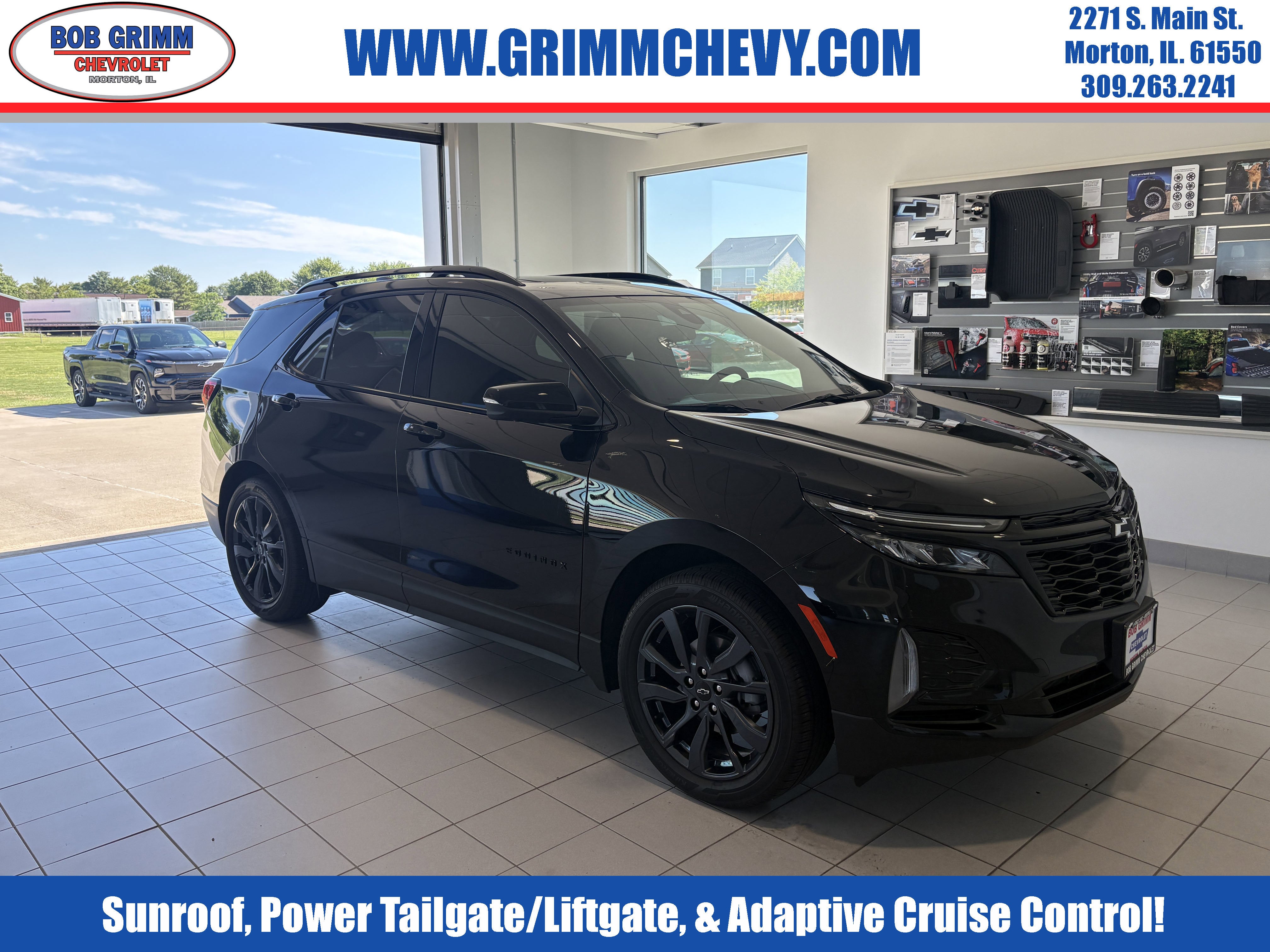 2024 Chevrolet Equinox RS in Mosaic Black Metallic — front three-quarter view