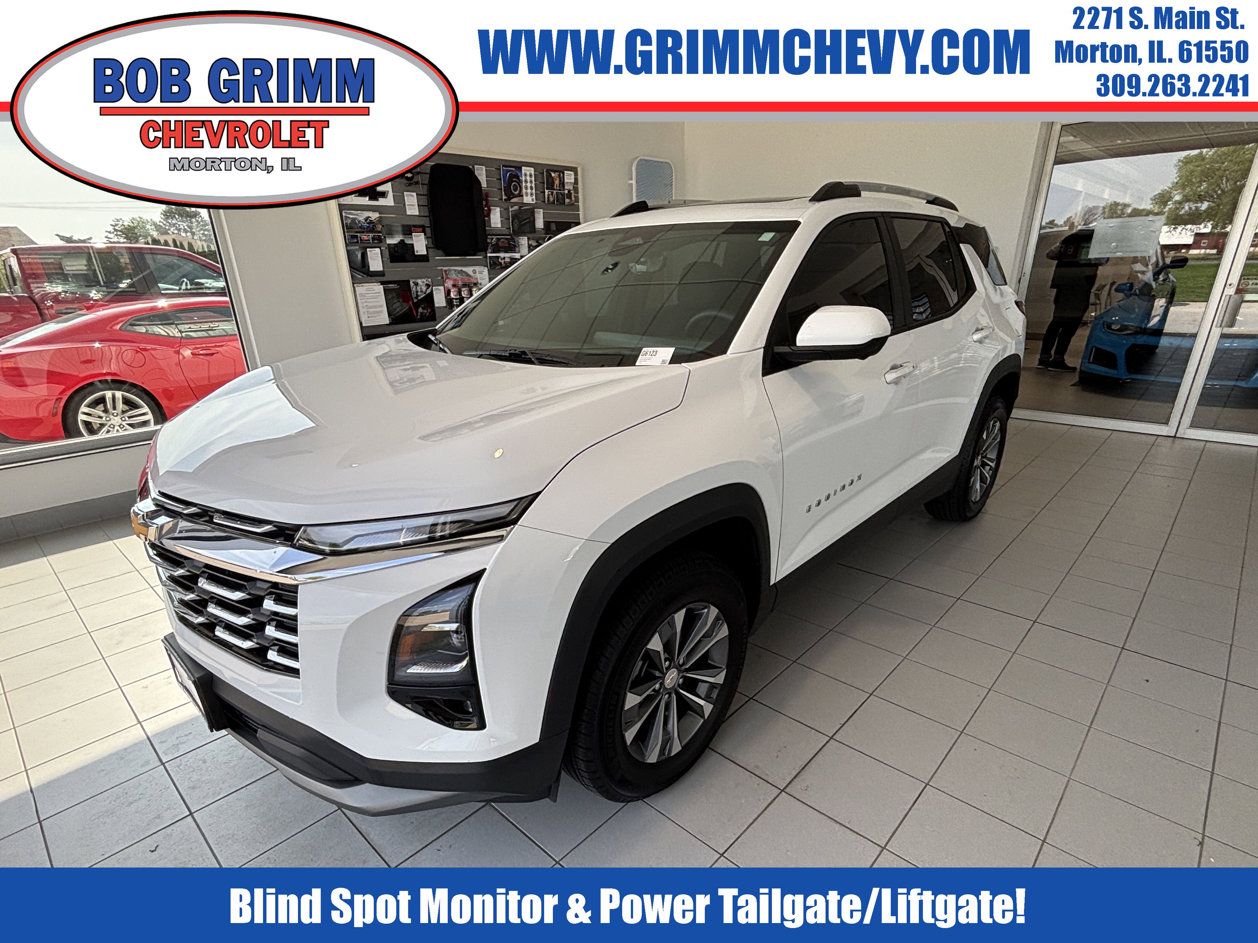 2025 Chevrolet Equinox LT in Summit White — front three-quarter view