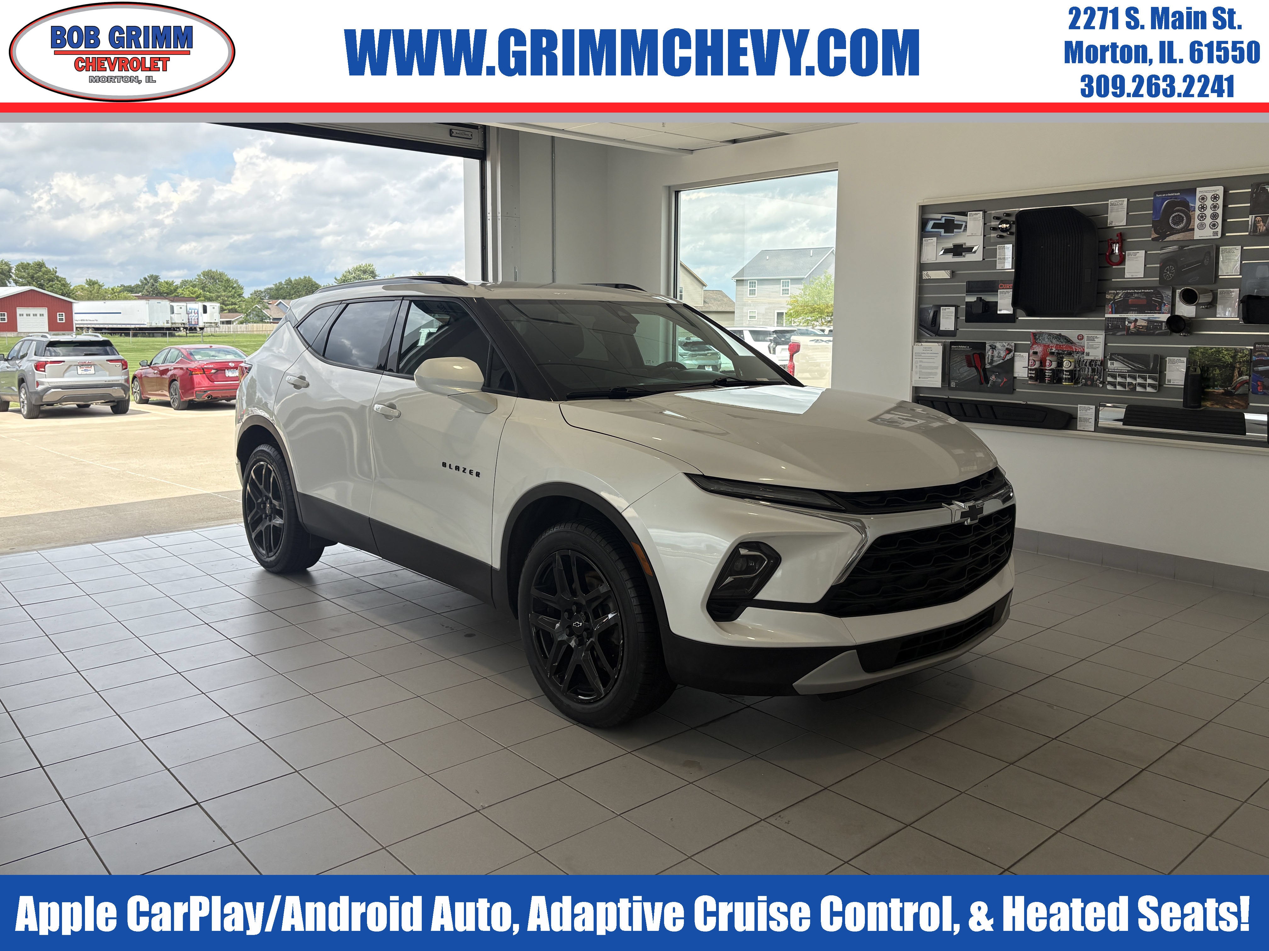 2023 Chevrolet Blazer 2LT in Iridescent Pearl Tricoat — front three-quarter view