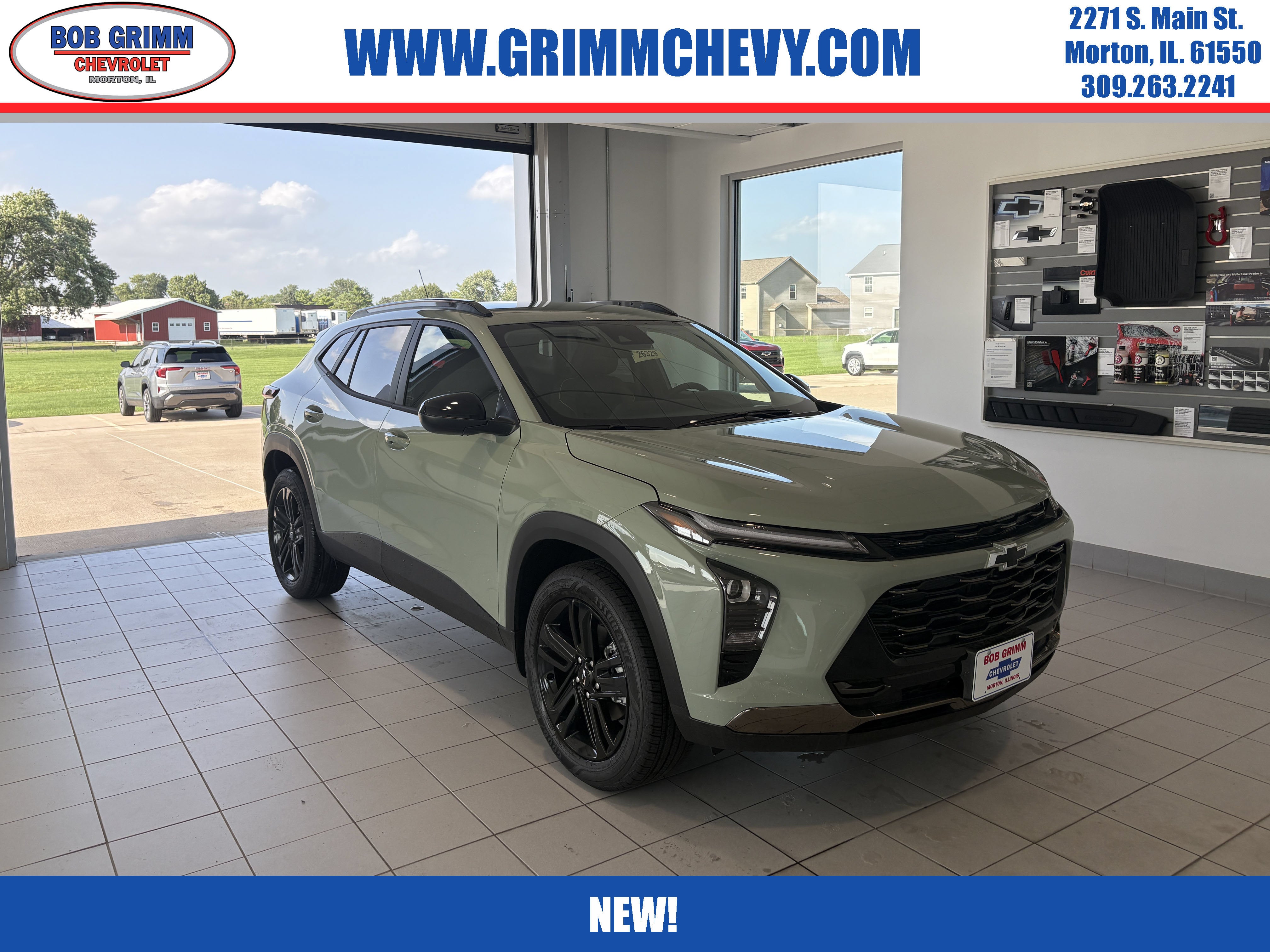 2026 Chevrolet Trax ACTIV in Cacti Green — front three-quarter view