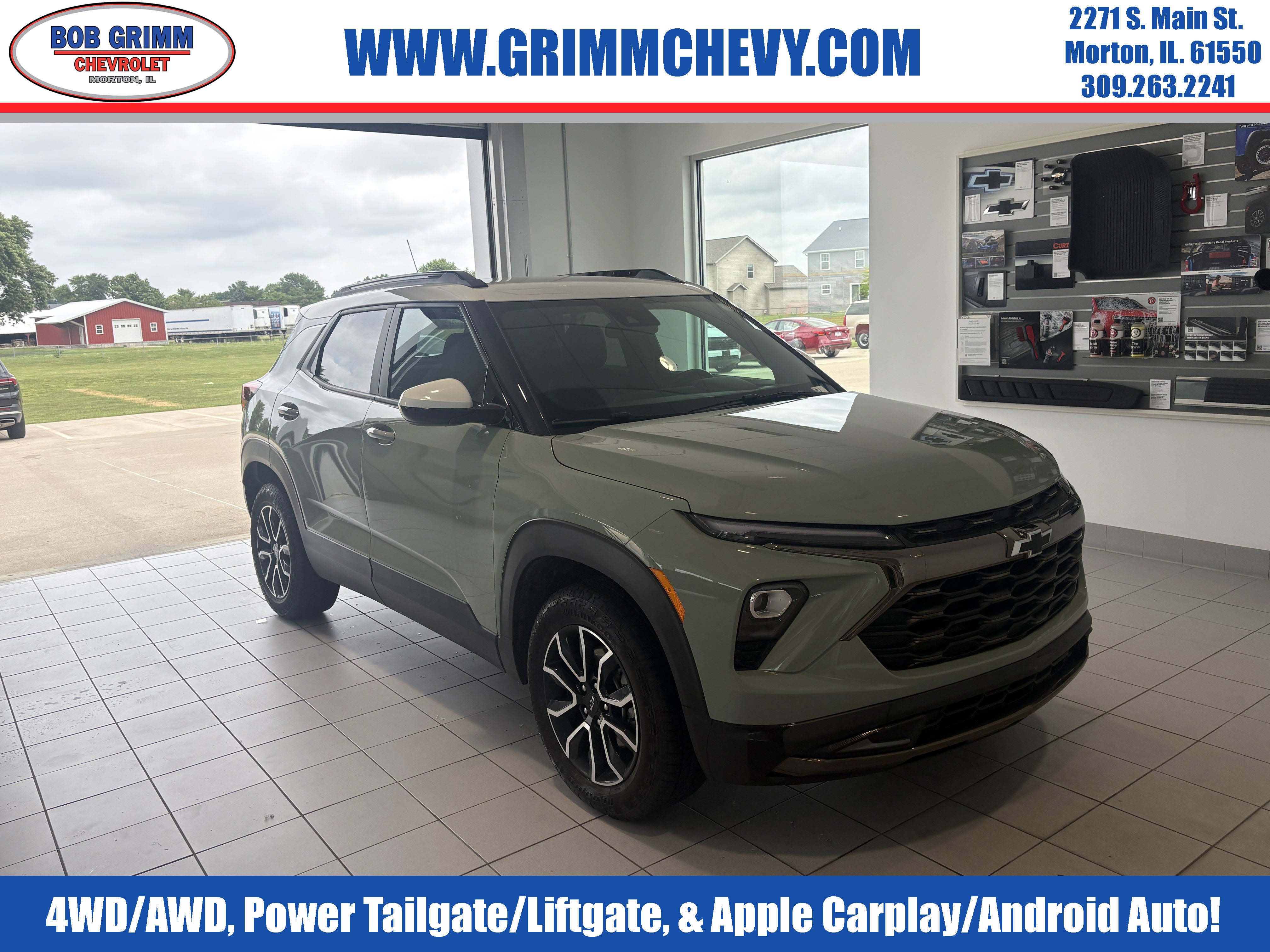 2025 Chevrolet Trailblazer ACTIV in Cacti Green — front three-quarter view